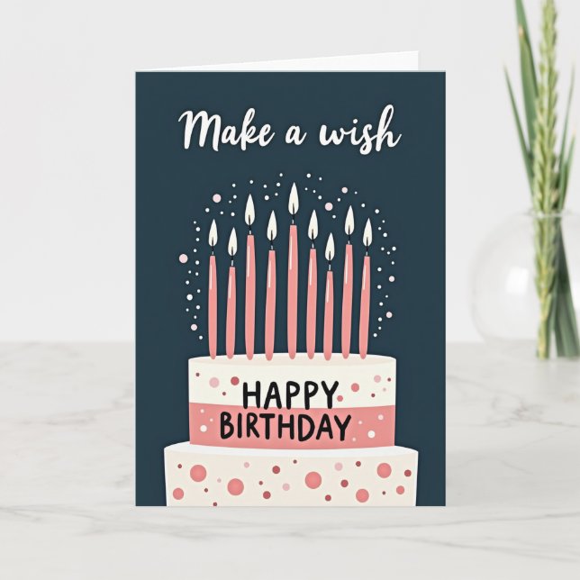 Polka Dot Cake Birthday Card (Front)