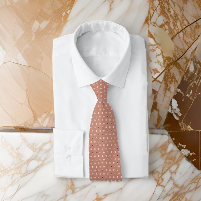 Polka Dot Camel Brown Minimal Classy Neck Tie (Creator Uploaded)