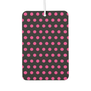 Polka Dot Car Air Freshener (Black & Neon Pink)