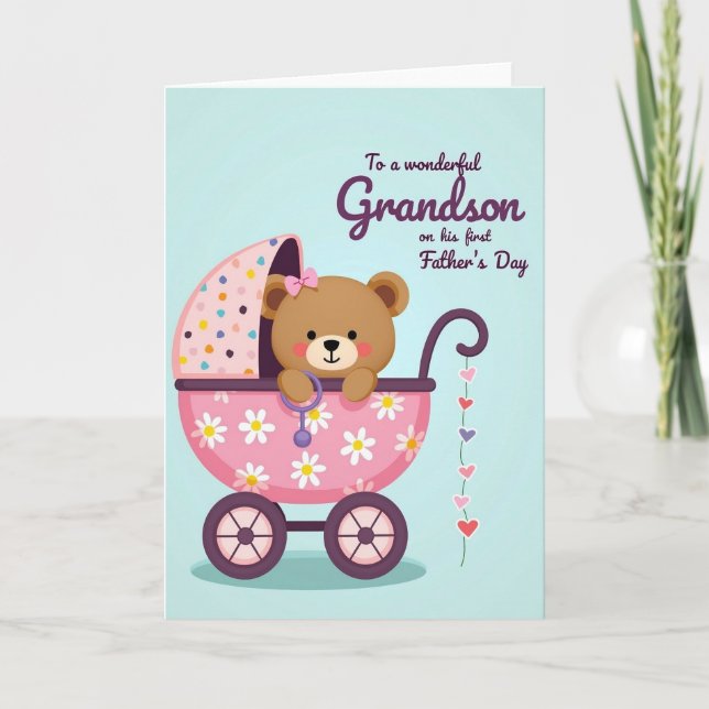 Polka Dot Carriage Fathers Day Card (Front)