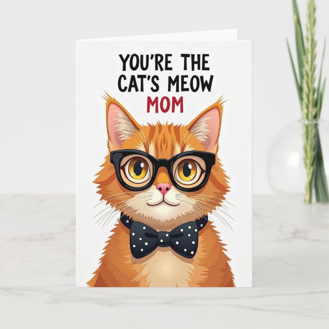 Polka Dot Cat Love Card (Front)