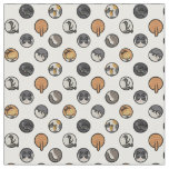 Polka-dot cats fabric