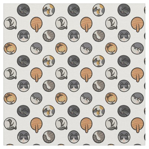 Polka-dot cats fabric