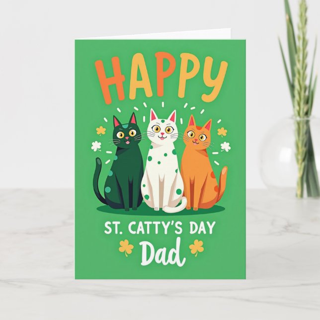 Polka Dot Cats Fathers Day Card (Front)