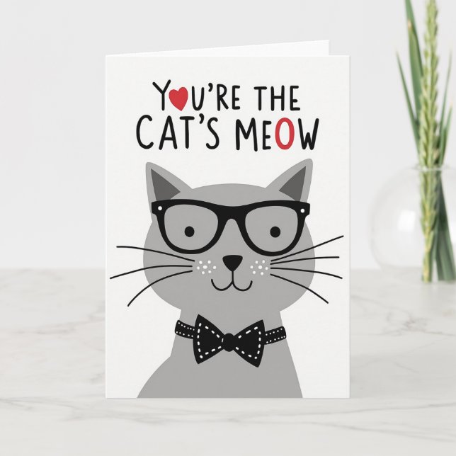 Polka Dot Cats Meow Card (Front)