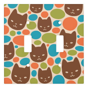 Polka Dot Cats Pattern Light Switch Cover