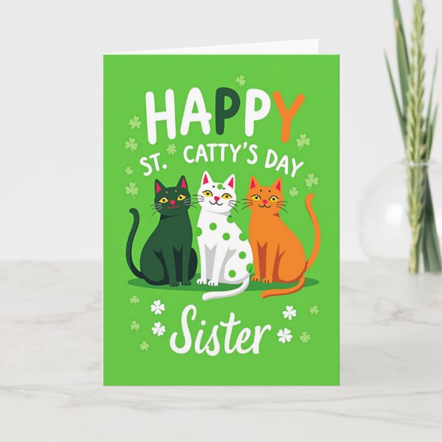 Polka Dot Cats Sister Card (Front)