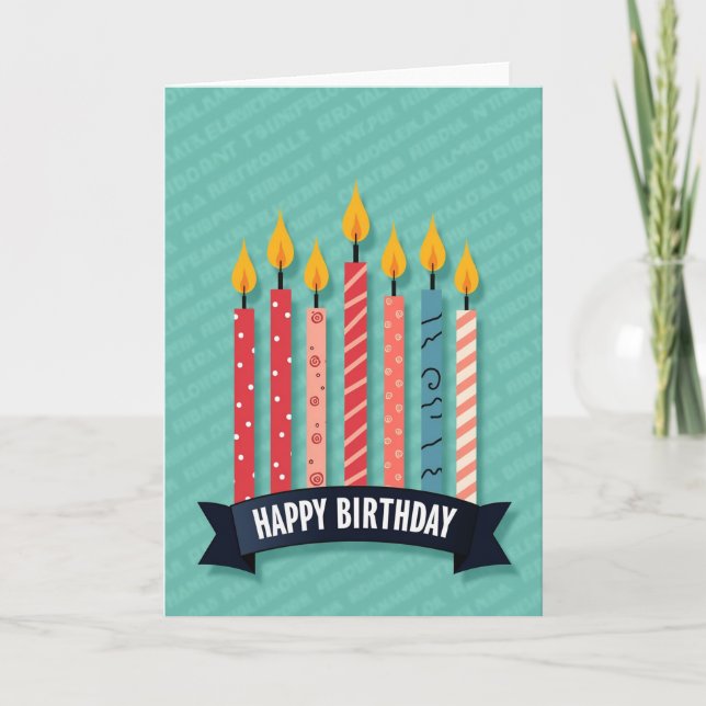 Polka Dot Celebration Candle Card (Front)