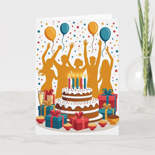 Polka Dot Celebration Party Card (Front)