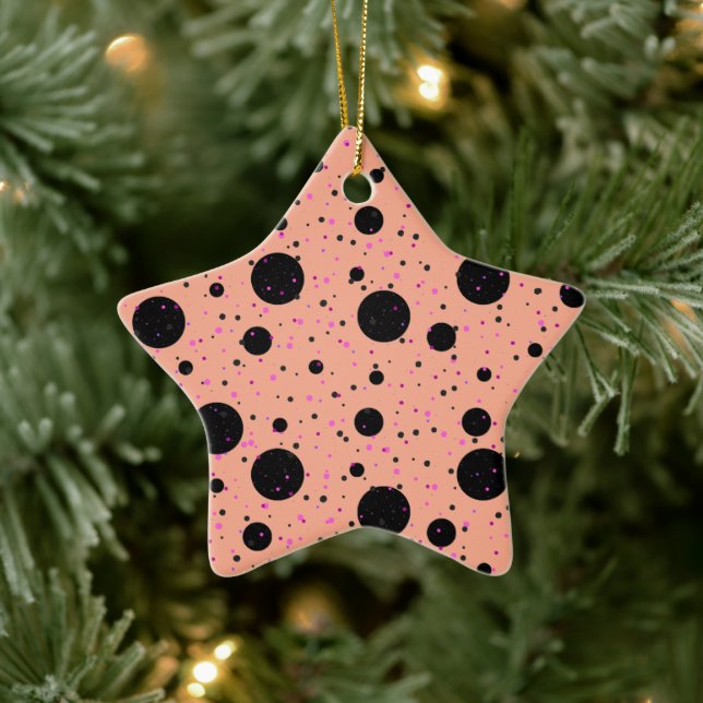 Polka Dot Ceramic Star Ornament (Tree)