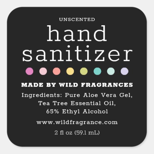 Polka Dot Chalkboard Hand Sanitizer Soap Square Sticker