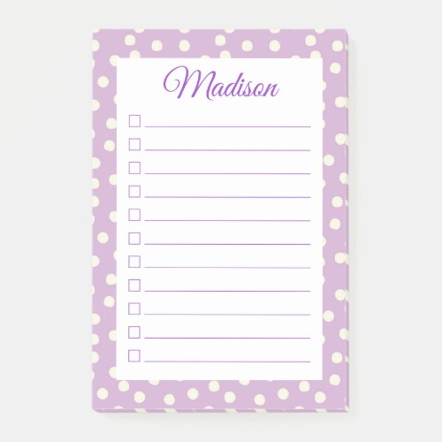 Polka Dot Checklist Post_it Notes