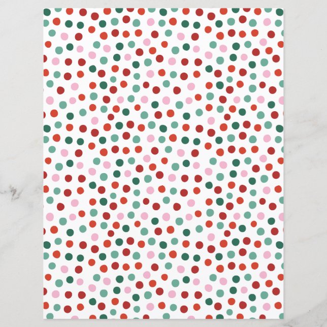 Polka Dot Christmas Craft Paper (Front)
