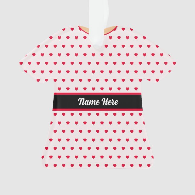 Polka Dot Christmas Ribbon Doll Dress TShirt   Ornament (Front)