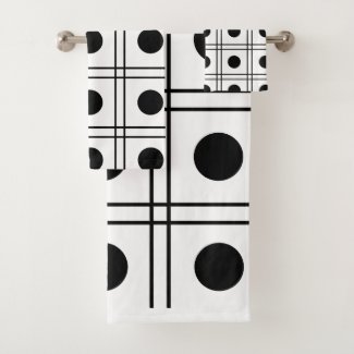 Polka Dot Circle Black and White Check Pattern