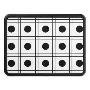 Polka Dot Circle Black and White Check Pattern Hitch Cover