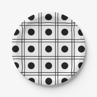Polka Dot Circle Black and White Check Pattern