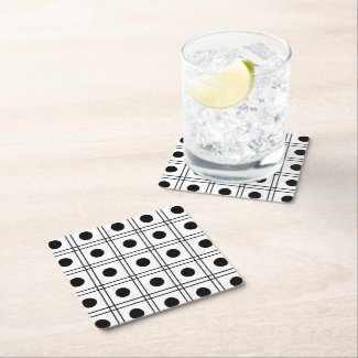Polka Dot Circle Black and White Check Pattern