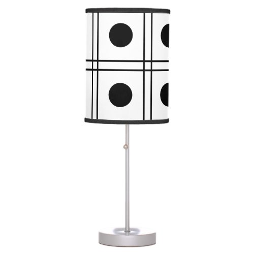 Polka Dot Circle Black and White Check Pattern Table Lamp