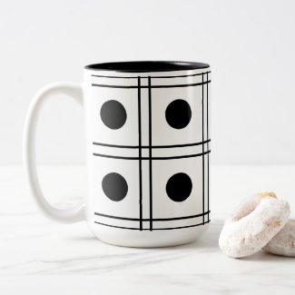 Polka Dot Circle Black and White Check Pattern