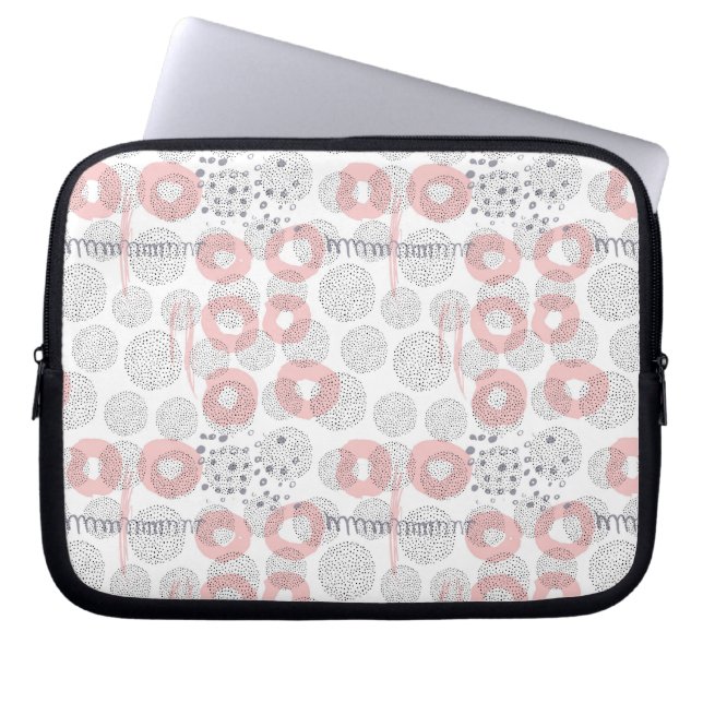 Polka Dot Circle Pattern Laptop Sleeve (Front)