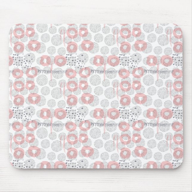 Polka Dot Circle Pattern Mouse Pad (Front)
