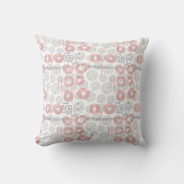 Polka Dot Circle Pattern Throw Pillow (Front)