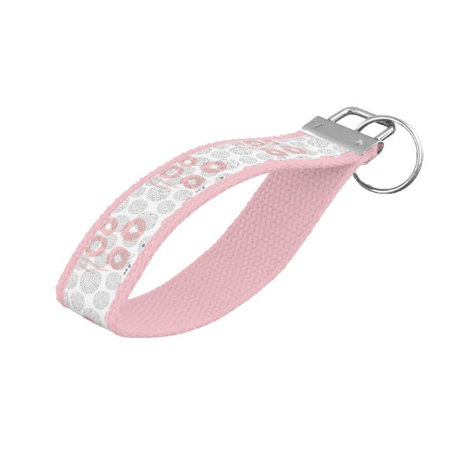 Polka Dot Circle Pattern Wrist Keychain (Angled Up)