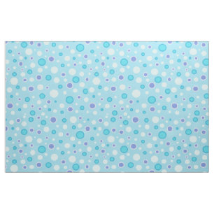 Polka Dot Circles Blue Fabric
