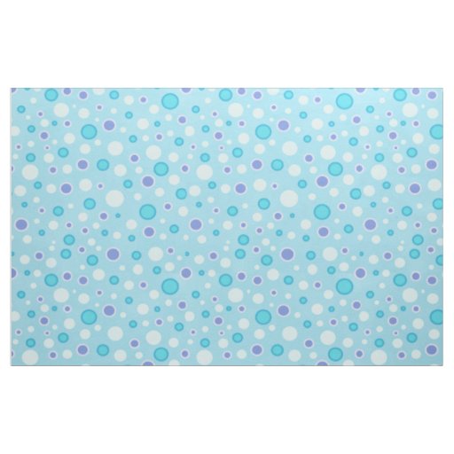 Polka Dot Circles Blue Fabric