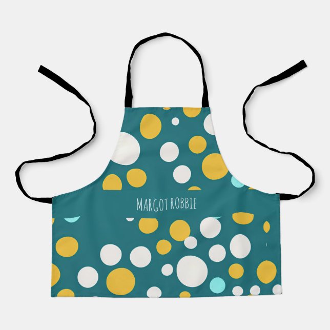 Polka Dot Circles Pastel Pattern Apron (Front)