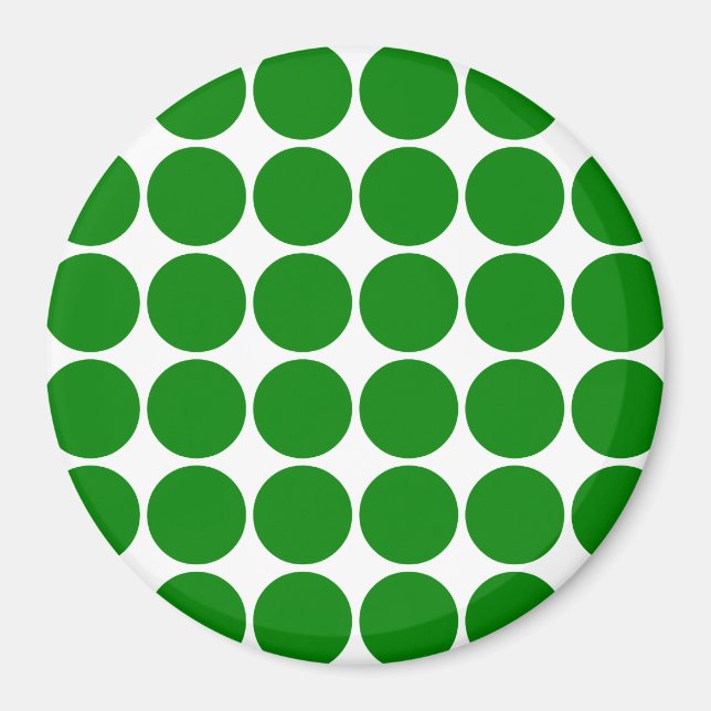 Polka Dot Circles & Spots : Green Polka Dots Magnet (Front)