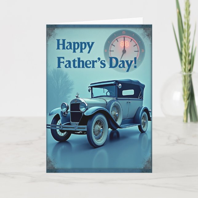 Polka Dot Classic Auto Fathers Card (Front)