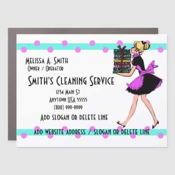 Polka Dot Cleaning Service Car Magnet - 18x24 by malibuitalian at Zazzle