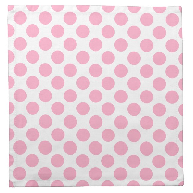 Polka Dot Cloth Napkins (set of 4) - Pink/White (Front)