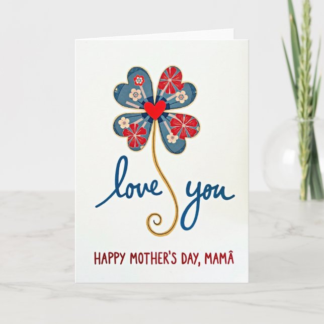 Polka Dot Clover Love You Card (Front)