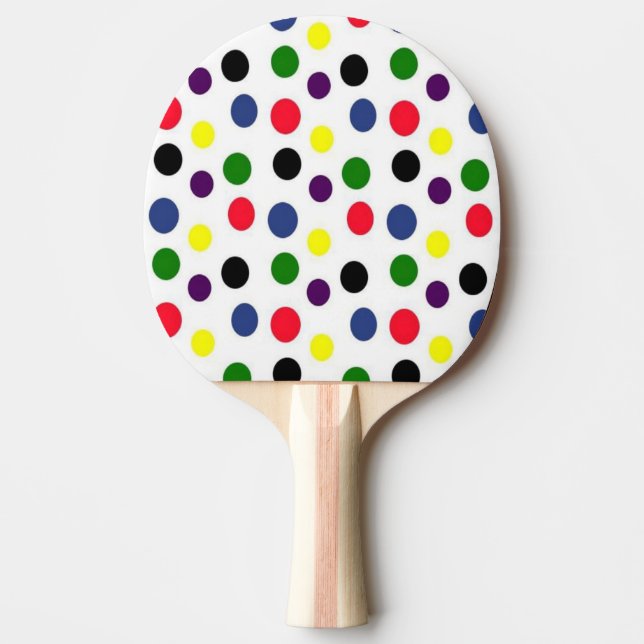 Polka Dot Color Ping Pong Paddle (Front)