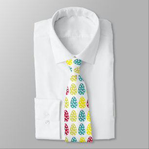 Polka Dot Colorful Happy Easter Eggs Pattern Neck Tie