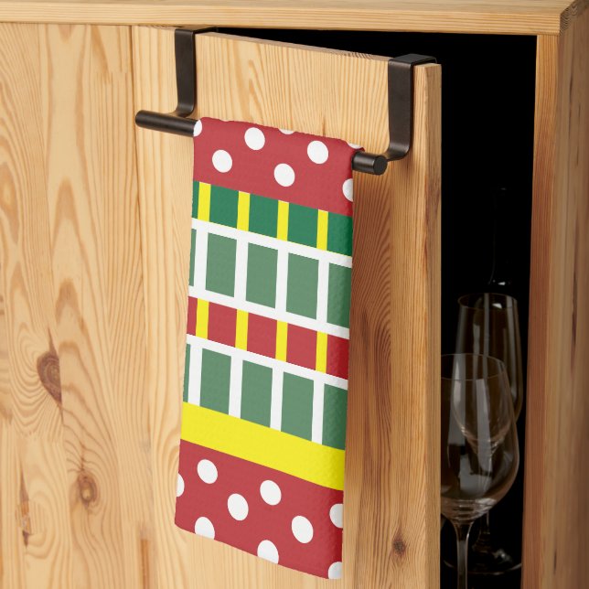 Polka Dot Colorful Stripes Polka Dot  Kitchen Towel (Thirds Fold)