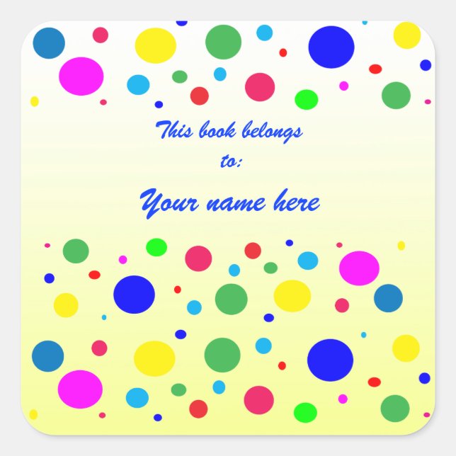 Polka Dot Colors Bookplate (Front)