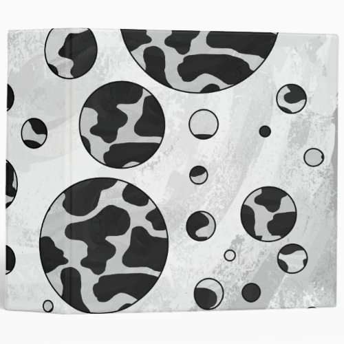 Polka Dot Cow Black and White Print Binder