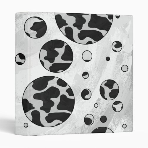 Polka Dot Cow Black and White Print Binder