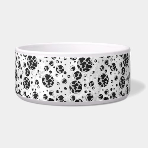 Polka Dot Cow Black and White Print Bowl