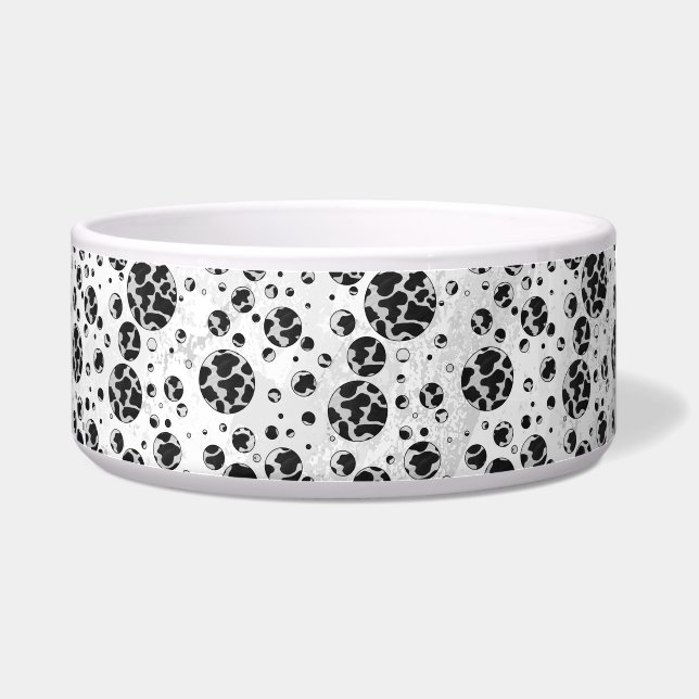 Polka Dot Cow Black and White Print Bowl (Right)