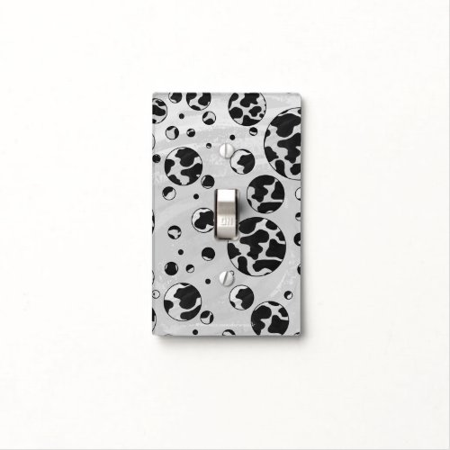 Polka Dot Cow Black and White Print Light Switch Cover