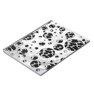 Polka Dot Cow Black and White Print Notebook