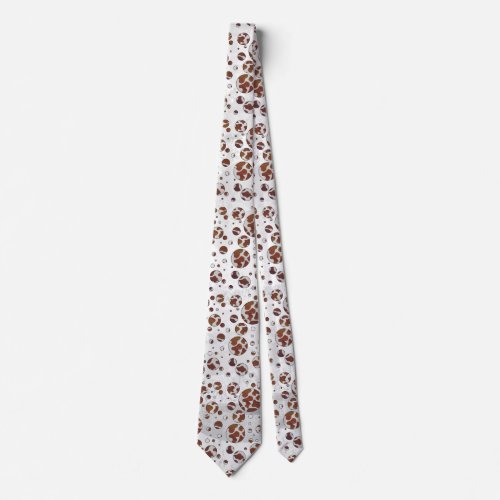 Polka Dot Cow Brown and White Print Neck Tie