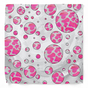 Polka Dot Cow Pink and White Bandana