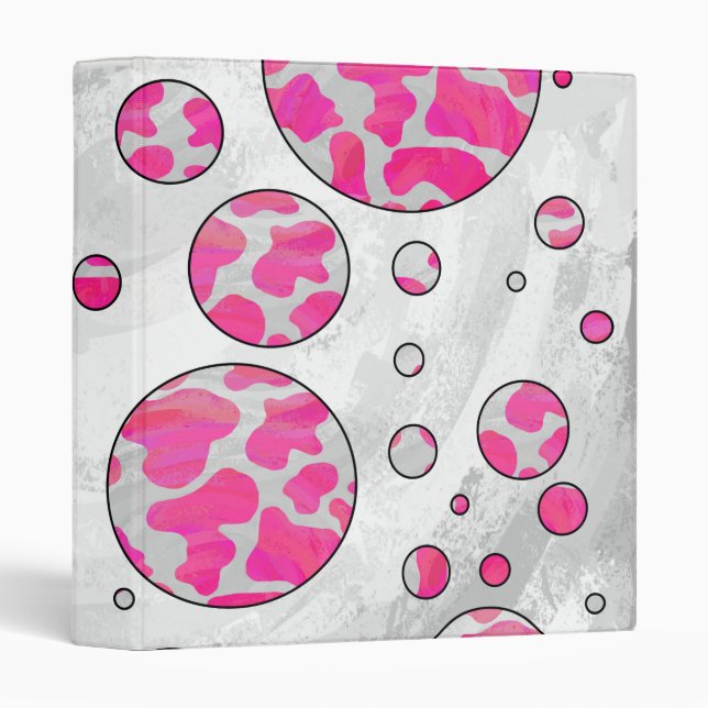 Polka Dot Cow Pink and White Binder (Front/Spine)
