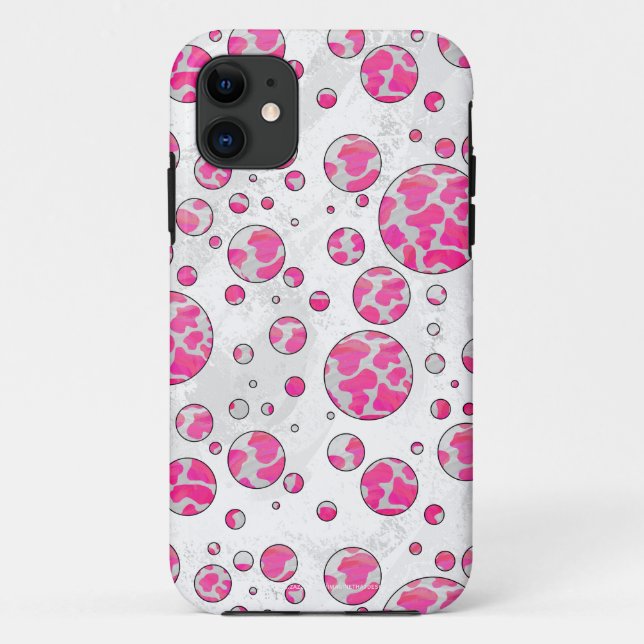 Polka Dot Cow Pink and White Case-Mate iPhone Case (Back)